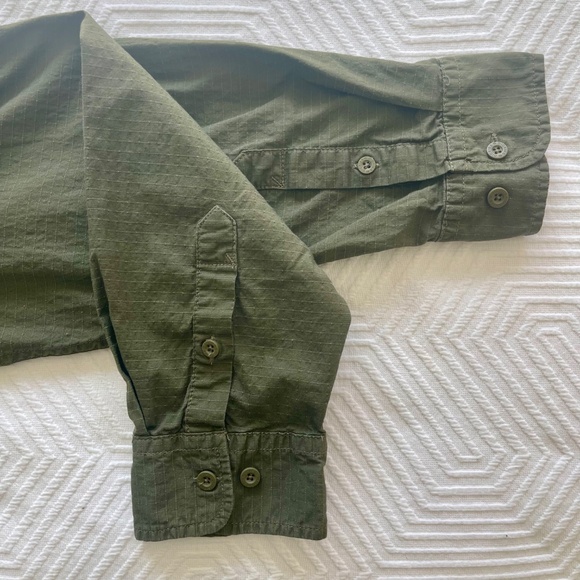 Dickies Relaxed Fit Long Sleeve Button Up Shirt Workwear Olive Green 2XL - Picture 5 of 6